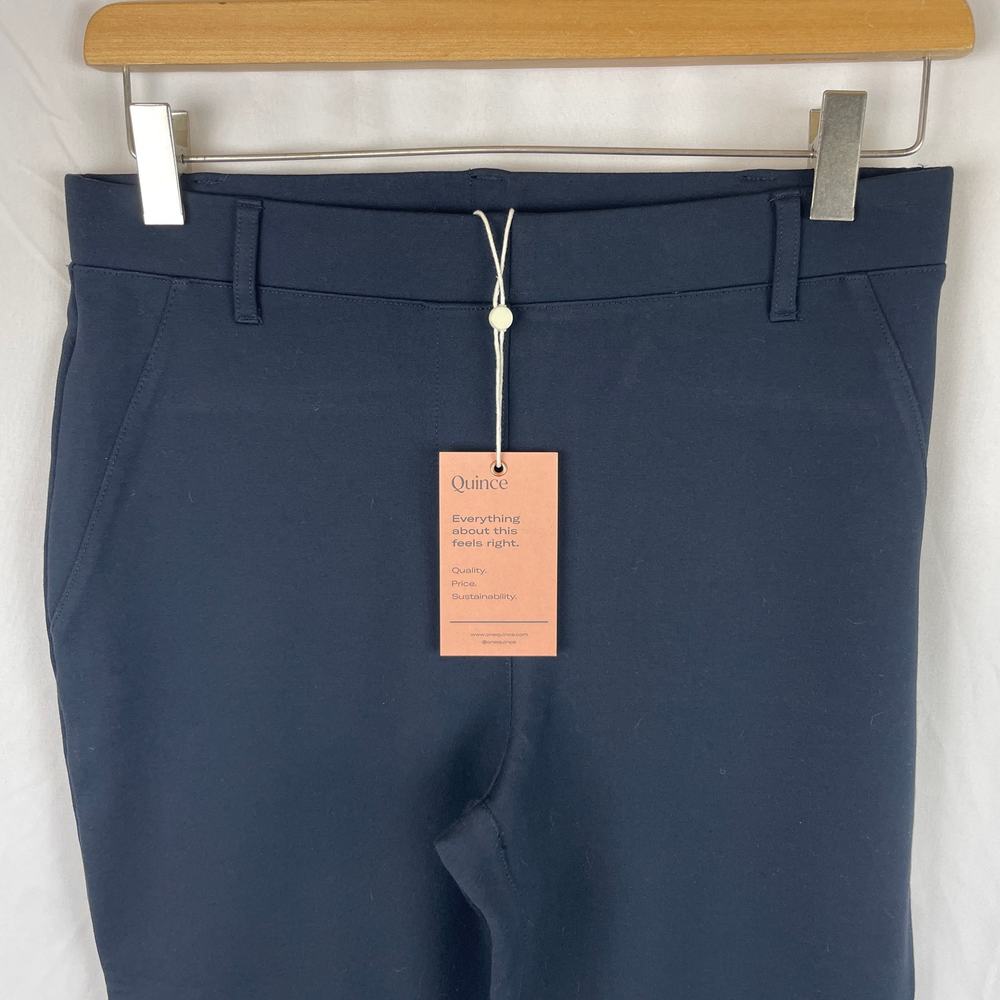 Quince Women's Ultra-Stretch Ponte Straight Leg Pant 30" Inseam Navy Blue Size S - Picture 2 of 9